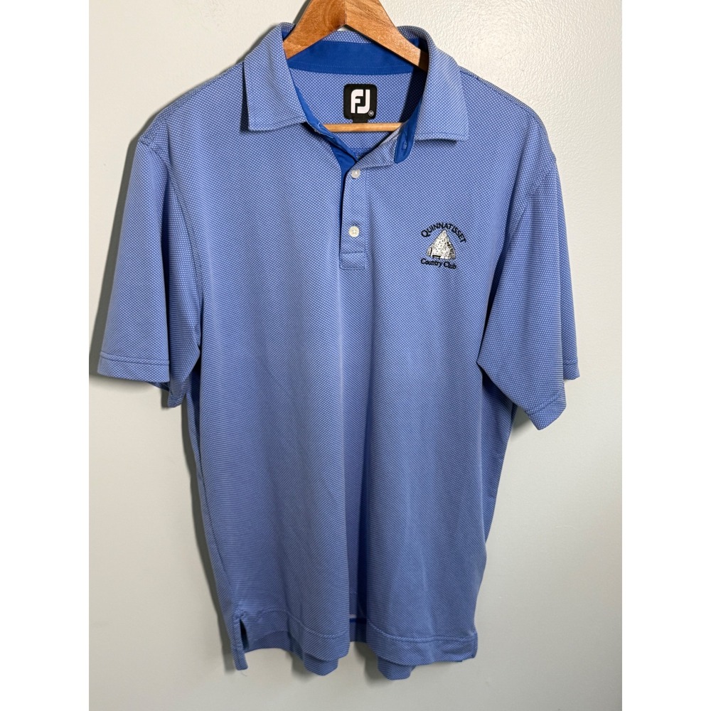 FootJoy Quinnatisset Country Club Golf Polo Shirt Mens Medium Blue ProDry FJ